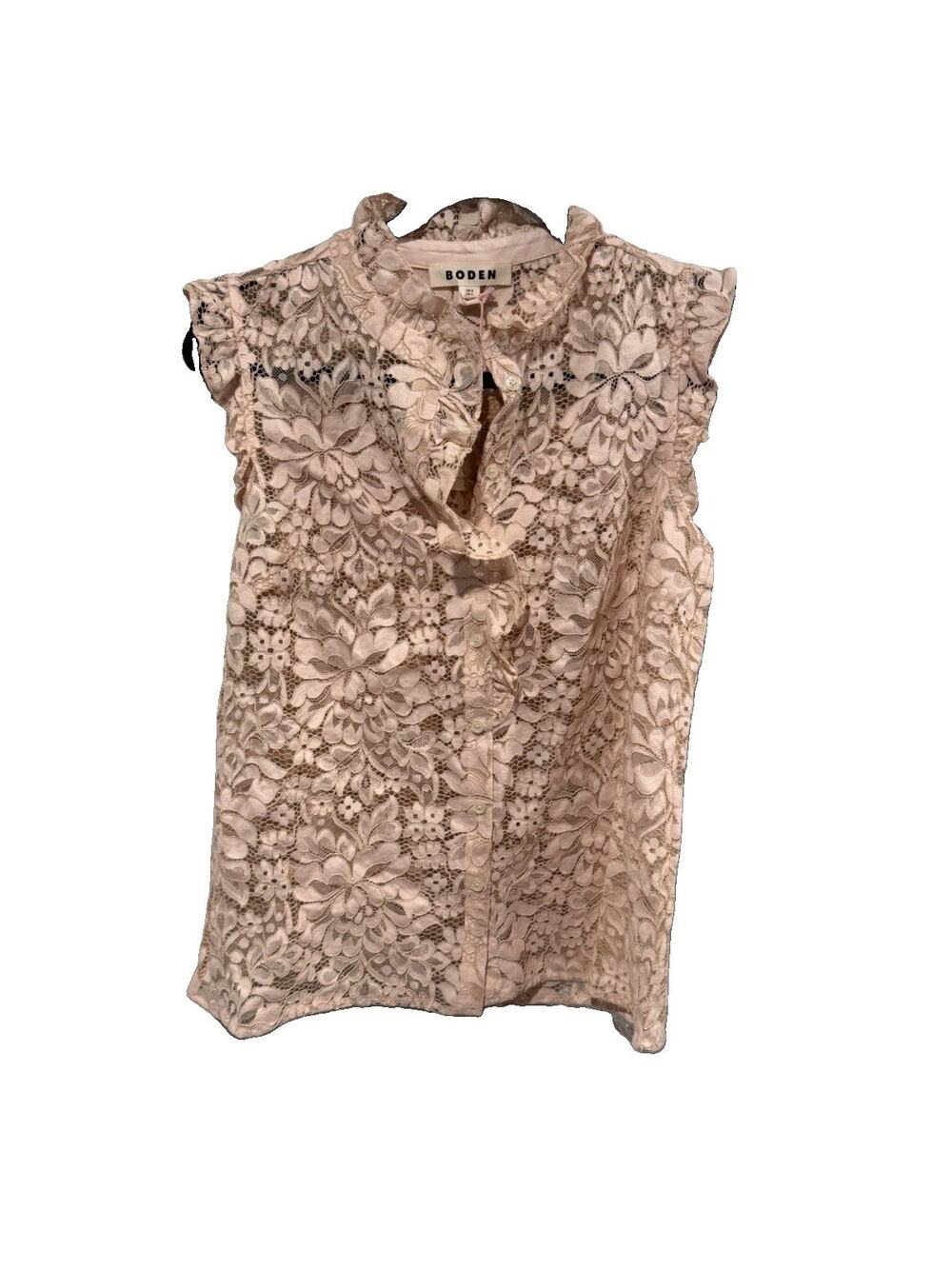 Boden Isabel Sleeveless Lace Top Women’s Size 4 Pale Pink NWT